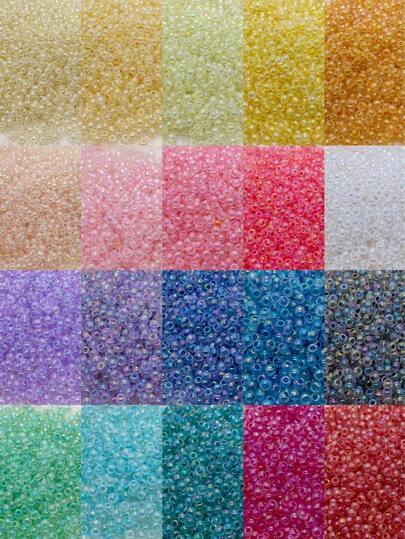 1300 颗，直径 2 毫米的微型彩色玻璃种子珠，适合手工 DIY，可用于制作手链、项链、戒指、可穿戴配饰