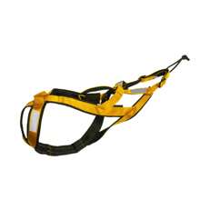 Arnés reflectante para arrastrar trineos para perros medianos y grandes - Chaleco de nailon ajustable a prueba de choques con almohadilla de soporte lumbar, apto para esquí de fondo con perro