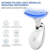 LED Microcurrent Massage Device, Handheld Skin Tightening & Wrinkle Removal Tool For Neck And Face Skin Care - White - View 3