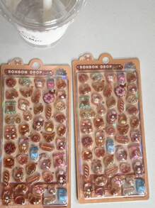 3D Embossed Stickers Animal Children Girls Sticker Art Cute Cartoon Phone Decor Crystal Resin Decoration,School Supplies,Back To School