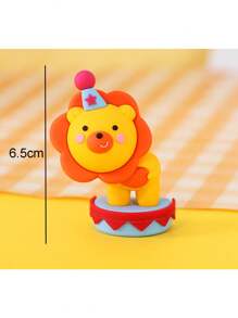 1/4/6pcs,Circus Theme Cake Topper Clown Jester Circus Animal Lion Elephant For 1st Happy Birthday Party Cake Decoration