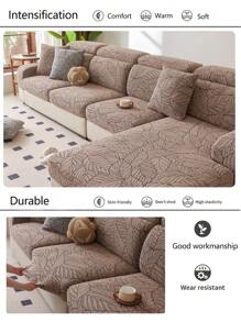 1 pièce Housse de canapé élastique antidérapante à enveloppe complète, housse de coussin de canapé universelle 4 saisons, jeté de canapé épaissi en tissu, lavable en machine, anti-poussière, compatible animaux de compagnie, décor d'intérieur, s'adapte aux canapés d'angle réglables pour chambre à coucher, bureau, salon 1/2/3/4 places