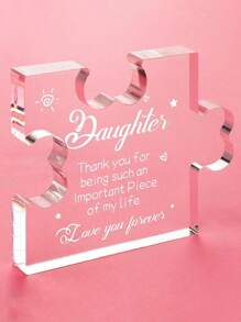 1pc Acrylic Decorative Plaque, Unique Birthday Gift For Mom, Grandma, Graduation Gift For Daughter, Acrylic Puzzles, Wedding Anniversary Card, Desk Decor