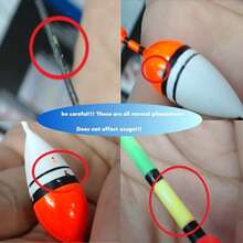 1 conjunto de indicadores de isca de pesca: adequado para flutuadores deslizantes para robalo, truta, salmão, etc. - perfeito para pesca em água salgada e doce, sem bateria