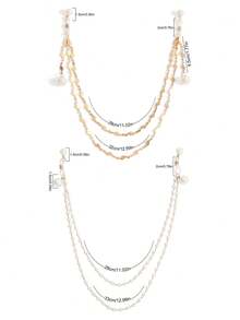 Sexy Double-Layer Tassel Nipple Chain Accessory For Women, Night Club Sexy Pearl Chest Chain Body Jewelry - Multicolor - View 7