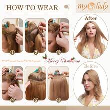 Seamless Thick 110G-170G Clip In Remy Human Hair Extensions Double Weft 8PCS 18Clips Full Head Easy To Install 10-24" #24 Natural Blonde - #24 Natural Blonde - View 10