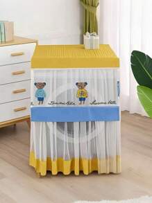 1pc Lace Embroidery Washing Machine Cover, Waterproof Dustproof Automatic Washing Machine Protector, Fit For 8kg/10kg Washing Machines