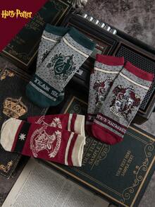 Harry Potter 3 Pairs Of Men's Socks Magic Academy College Style Breathable Women's Socks Soft Socks, No Show Socks, Gift