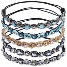 Bead Nail Bead Hand Sewn Rice Bead Hair Head With Rhinestone Head Hoop - Multicolor - View 3