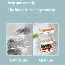 Hanging RV Kitchen Organizer, Refrigerator Egg Fruit Storage Box Drawer Type Food Crisper Box Kitchen Accessories Refrigerator Organizer Shelf - White - View 8