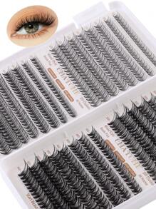 640PCS A DIY Eyelash Extension Kit - Mixed Lengths Of 10-16Mm, Featuring 10D, 20D, 30D, And 40D ,50D,60D,80D,100D Clusters, Cat Eye, Cosplay, Russian Volume, Natural, Thick, And Dramatic Styles, Including Adhesive And Sealing Glue, Tweezers, Beginner-Friendly, 0.07Mm Thickness, D Curl, Suitable For Home Use.