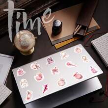 60 peças Adesivos de Maquiagem Rosados e Femininos, Design Não Repetido, Podem ser Aplicados DIY em Cadernos, Laptops, Bagagens, Diários, Artigos para Beber e Outros Projetos de Decoração e DIY