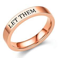 1pc Stainless Steel Motivational Ring - "Let Them" Engraved Ring, Gift For Sisters, Best Friends, Self-Worth Inspiration