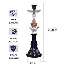 水烟套装 - 1-2管高级水烟壶，配有玻璃烟瓶、陶瓷烟碗、炭钳和烟灰缸，带来更佳的水烟体验。 - 均碼 - 查看 6