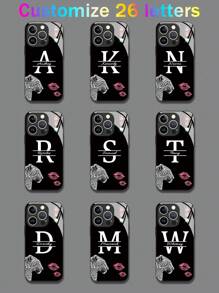 1 carcasă de telefon personalizabilă din sticlă securizată cu 26 de litere, compatibilă cu Samsung Galaxy S24/S25 Ultra, 14 Ultra/Redmi Note 13 Pro Plus, 17 Pro Max/16 Pro/15/14 Plus/13 Pro/12 Pro Max/11/XS Max/8/7/6 Plus, cadou de afaceri de înaltă calitate, ideală pentru lideri, prieteni, părinți, iubiți, iubite