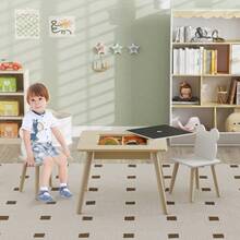 AIYAPLAY 3-Piece Toddler Table And Chairs Set For Nursery, Playroom - Yellow - View 3