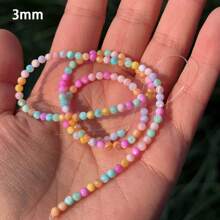 Miçangas Mistas de Conchas Redondas Naturais nas Cores Rosa Pastel, Roxo e Azul de 3mm, Acessórios de Joalheria DIY para Pulseiras, Colares e Brincos