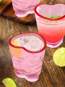 8pcs-Pink Plastic Spirits Glasses Set, Heart Shaped Spirits Glasses Set Plastic Spirits Glasses With Heavy Duty Base, Spirits Glasses For Whiskey, Tequila, Spirits Valentine's Day, Bachelor Party