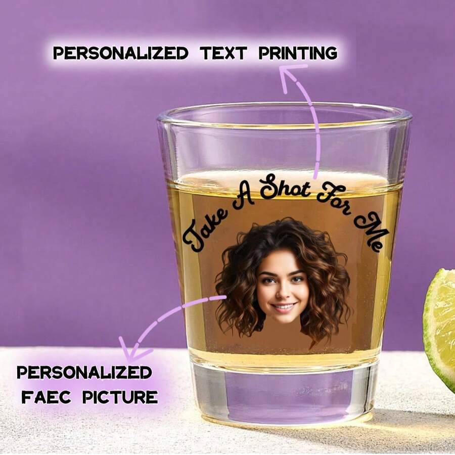 Customizable Face Shot Glasses (1Pc/10Pcs) - Perfect For Birthday Parties, Bachelorette Parties, And Adult Celebrations! Personalize Your Shot Glasses With Your Own Face Or Images, Ideal For Enjoying Tequila And Other Spirits. - Multicolor - View 1