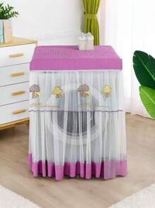 1pc Lace Embroidery Washing Machine Cover, Waterproof Dustproof Automatic Washing Machine Protector, Fit For 8kg/10kg Washing Machines