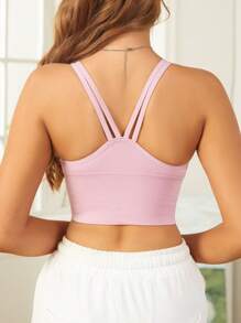 1 szt. Bezszwowy przedni zamek błyskawiczny seksowny biustonosz sportowy typu racerback z regulowanymi ramiączkami