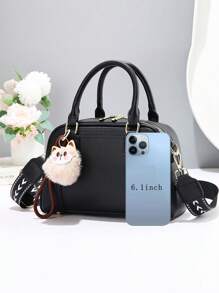 Elegant Fashion Women's Handbag With Charm, Multi-Functional Mom Bag Large Capacity Shoulder Tote Bag, Stylish Design, New Soft Square Bag Fashionable Ladies Handbag Shoulder Crossbody Bag Versatile Casual Multi-Layer Large Capacity With Dual Straps For Single/Crossbody Carry, Suitable For Valentine's Day Gift, Suitable For Travel, Shopping Mall, New Stylish Ladies Tote Shoulder Crossbody Color-Block Bag, Versatile Casual Luxurious Large Capacity Shoulder/Crossbody Bag
