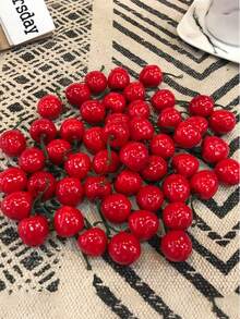 10pcs Artificial Cherry, Faux Cherries For Home Party, Desktop Decor, Birthday, Fruit Party Decoration, Scene Setting, Graduation Ceremony, Room Home Decor, Holiday Celebration, Theme Party, Photography Props Christmas Decorations Room Decor Christmas