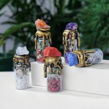 1 chai đá năng lượng tự nhiên, đá ước nguyện dùng trong bói toán và chữa bệnh, đá thô, quà tặng trang trí nhà cửa dịp Giáng sinh. - chai năng lượng - Xem 10