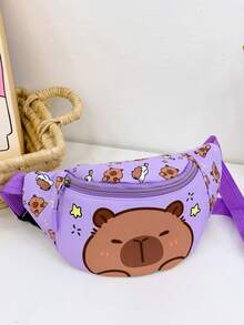 1 件卡通水豚图案腰包，可爱印花户外运动斜挎包，顺滑拉链，多款水豚图案印花，风格清新可爱，糖果色可选，适合旅行、日常出行，也是送礼佳品 - 卡皮巴拉腰包 - 查看 7