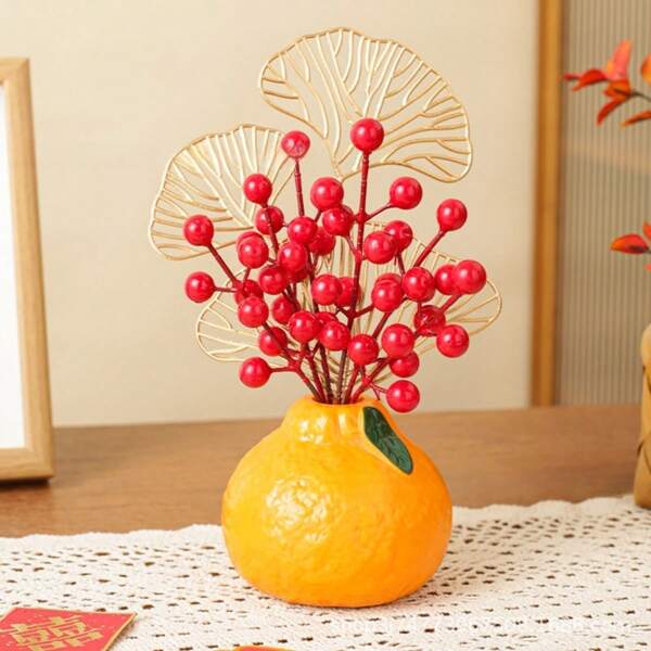 1 pieza Jarrón naranja estilo Ins Alto Bello Maceta Hidropónica Utensilios Florales Decoración de escritorio de oficina para sala de estar