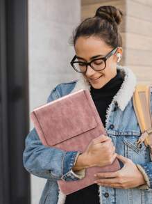 13 Zoll Leder Laptop Hülle, Laptoptasche kompatibel mit MacBook, Notebook