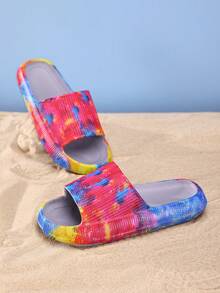 时尚彩色印花 EVA 男孩和女孩家居拖鞋，防滑耐磨柔软室内拖鞋，一双适合男孩和女孩