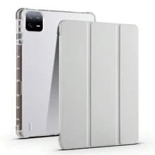 [2024 Neues Produkt] Tab M11 Dreifach-Faltbare transparente Schutzhülle Kristallklar Military-Rade TPU Dreifach-Faltbare Hülle | 360° Unendliche Verstellbarkeit Ständer Magnetischer Stiftschlitz | Dreifacher Schutz gegen Verbiegung