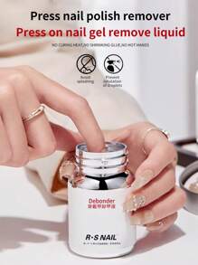 RS NAIL Removedor de gel de uñas para uñas postizas de 120ml, fácil de remover, gel de uñas sólido sin acetona, con esponja práctica y rápida, sin desperdicio, no daña las uñas, removedor profesional para uñas postizas