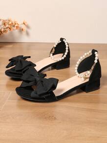 1 Pair Summer Outdoor Fashionable & Cute Princess Chunky/Low Heel Sandals For Teenage Girls/Ladies