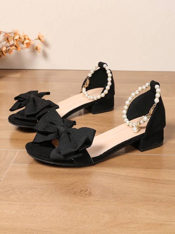 1 Pair Summer Outdoor Fashionable & Cute Princess Chunky/Low Heel Sandals For Teenage Girls/Ladies