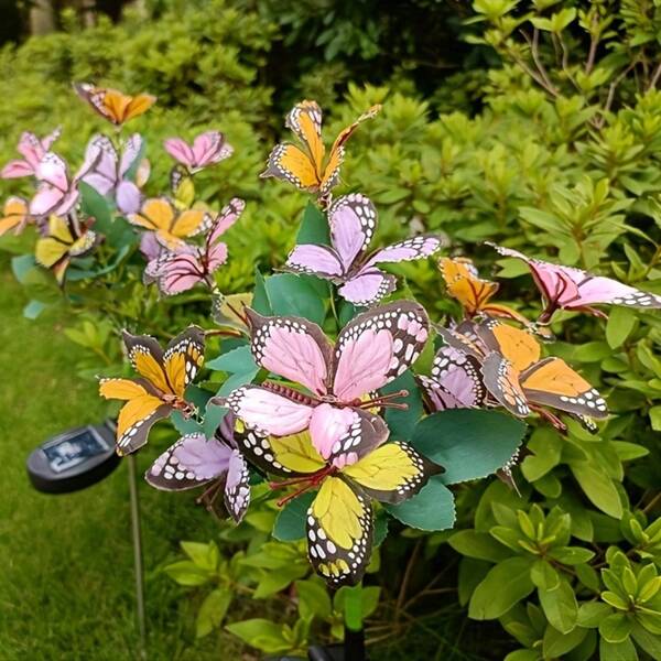 Solar Butterfly Tree, Outdoor Decorative Solar Light Garden Lights For Yard, Lawn, Patio, Multi-Color, IP65, Mother's Day Gift, 600mAh Nickel Battery, Plastic Material, Solar Charging, Freestanding Installation, Outdoor Decoration | Decorative Butterfly Tree | Outdoor Decor, Solar Garden Lights