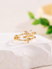 1buc auriu, elegant, lux, la modă, personalizat, cu 26 de litere, design fluture, inel de femeie, ca cadou pentru prieteni, surori, mame, soții, iubite pentru vacanță, ziua de naștere, aniversare, Crăciun