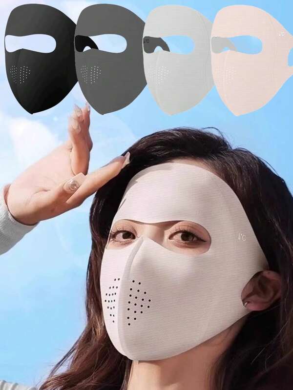 Nahtlose Outdoor-Reit-Gesichtsmaske, atmungsaktives Seidenschutz-Tuch für den Sommer, UV-Schutz für Damen