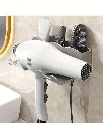 1/2Pcs Wall-Mounted Hair Tool Organizer Storage Rack For Curling Irons, Combs And Straighteners, No Drilling Bathroom Organizer, Hair Tools Organizer Box