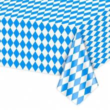 1 块啤酒节蓝色格子桌布，适合德国啤酒节主题派对、啤酒节庆祝活动、生日和装饰，耐用且易于清洁