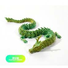 3D Printed Chinese Dragon Egg With Movable Joints - 11.8-Inch Dragon Flexible Statue, Color Series Home Office Decoration