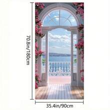 2D Doorplate: 1 Elegant Polyester Floral Doorplate - Reusable, No Need For Electricity, Versatile Indoor/Outdoor Decoration, Suitable For Parties, Weddings, And Events
