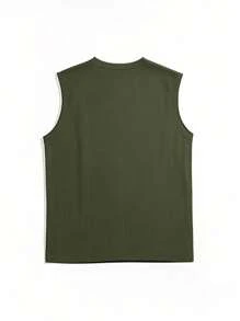 Men's Casual Graphic Print Crew Neck Tank Top, Versatile