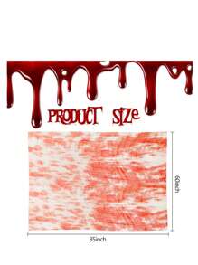 1/2pcs Halloween Bloody Gauze Tablecloth - 215.9cm X 152.4cm Bloody Handprint Rectangular Tablecloth - Scary Halloween Tablecloth Suitable For Hospital Halloween Decorations, Spooky Parties