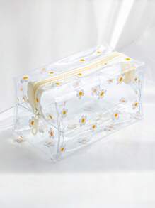 Set de 6/2/1 Bolsa de cosméticos de PVC con estampado de flores de colores, de gran capacidad, transparente y portátil con cremallera de plástico, bolsa de almacenamiento multifuncional para artículos de tocador, bolsa de cosméticos, bolsa de cuidado de la piel, necesidades para viajes, cruceros, dormitorios, regalo para damas de honor, regalo para madre, regalo de cumpleaños, regalo para amigos y maestros