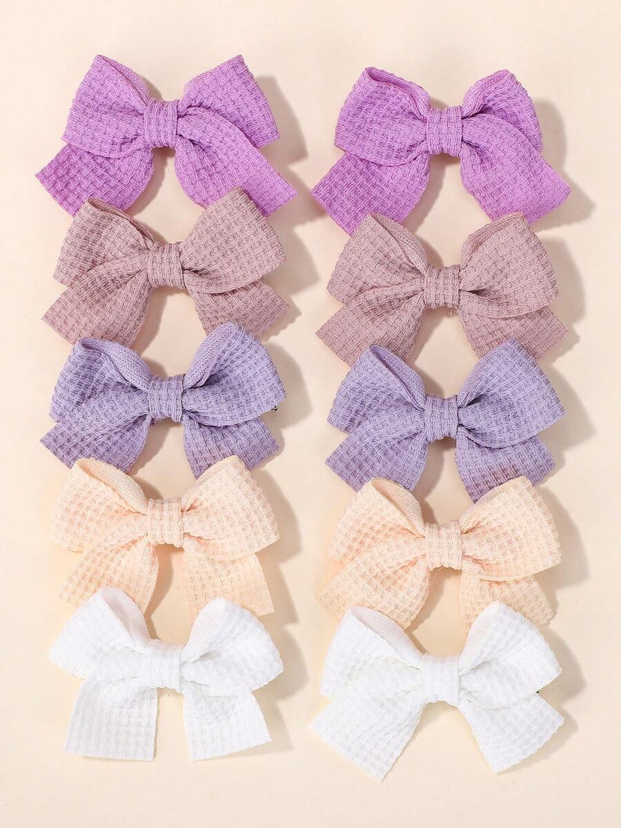 bilicaca 10Pcs/Set New Cute Ribbon Bowknot Hair Clips For Kids Handmade Baby Girls Hair Accessories