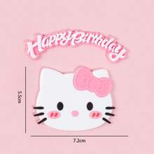 Sanrio 1 Pc Cake Decoration KT Cat Soft Plastic Ornament Happy Birthday Baking Dress Up