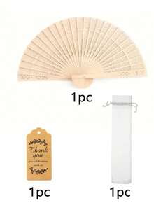 30件/15件優雅木製折扇婚禮手持扇套組，附標籤與歐根紗袋，適用婚禮、新娘派對、生日派對與派對伴手禮 - 彩色 - 查看 11