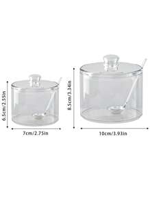 1 Barattolo portaspezie in acrilico con coperchi e cucchiaini, contenitori di stoccaggio trasparenti per cucina per sale, pepe e condimenti, decorazione cucina moderna, organizzazione spezie facile da vedere, soluzioni di stoccaggio per la cucina | accessori per cucina moderna, forniture per il ritorno a scuola